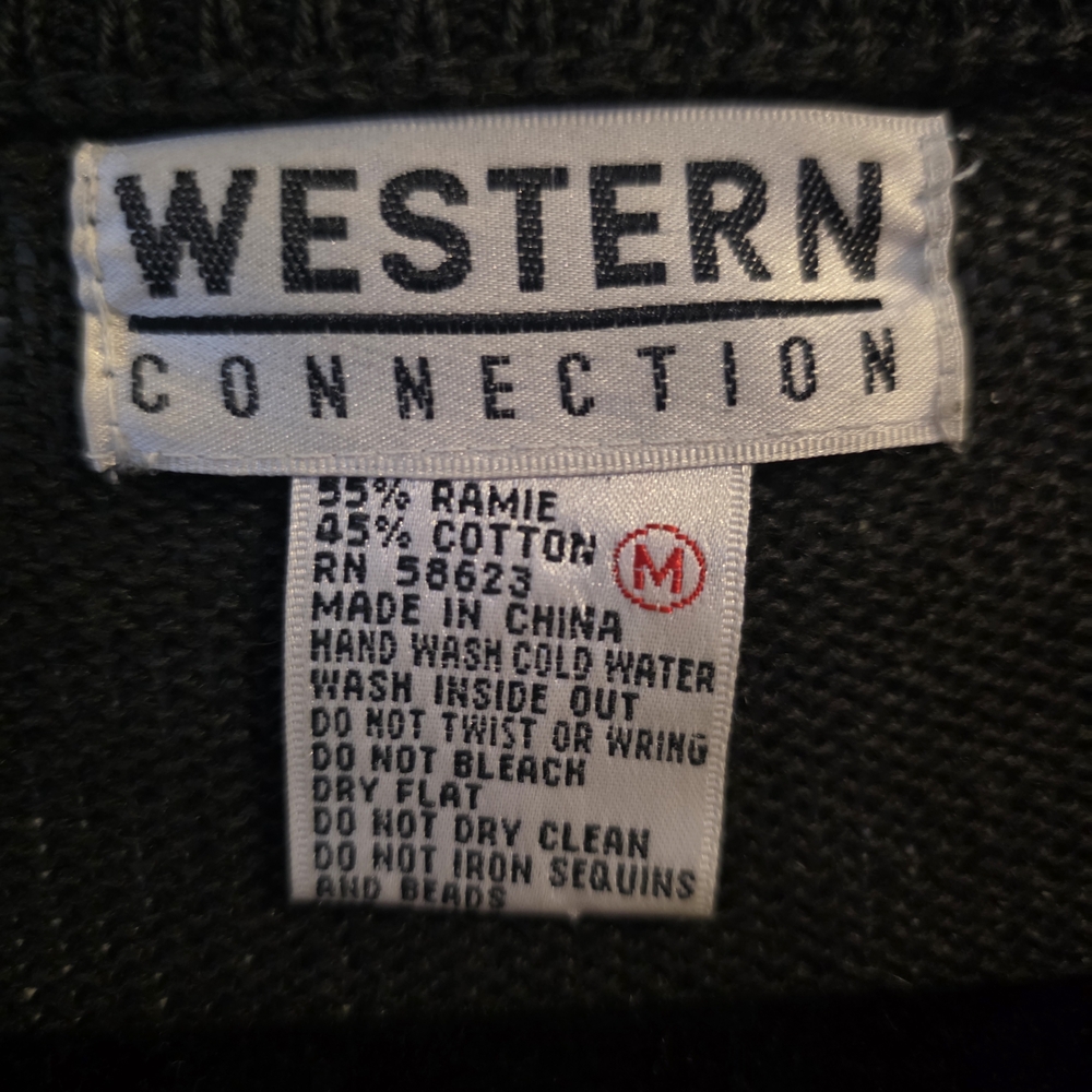 Western Connection Black Sequin Floral Sweater - Picture 7 of 11